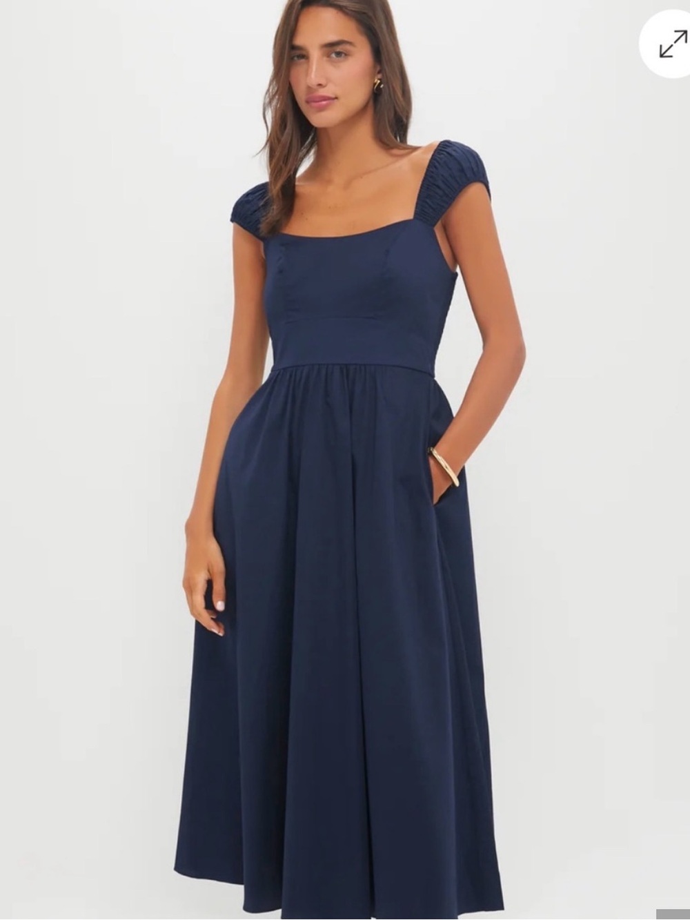 NWT Tuckernuck Amy Smocked Midi Dress size small in navy
